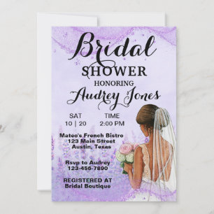 Elegant Lavendar Bridal Shower Invitation