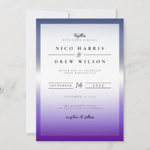 Elegant Lavendar Lesbian Pride Wedding  Invitation