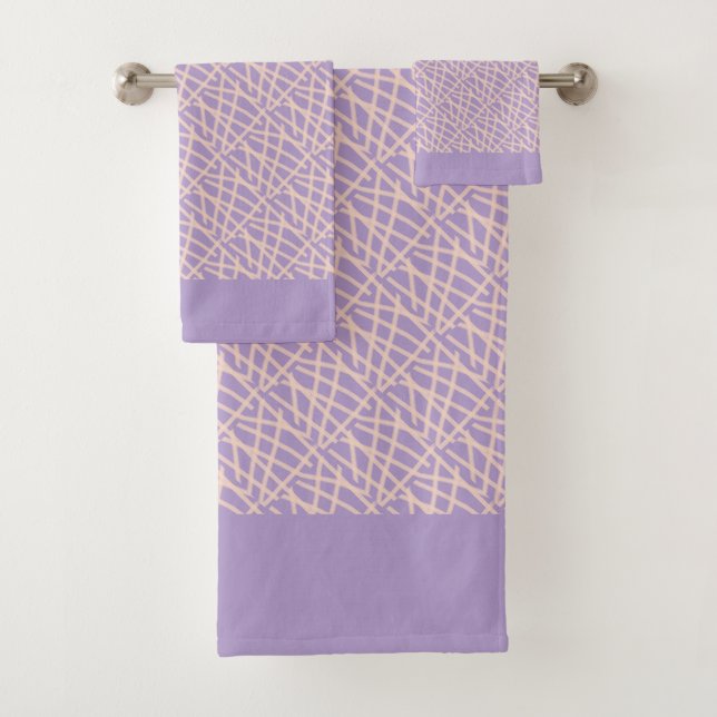 Elegant Lavender Abstract  Bath Towel Set (Insitu)