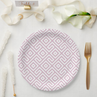 Elegant Lavender Abstract Geometric Pattern  Paper Plate