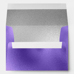 Elegant Lavender and Silver Foil Look Envelope