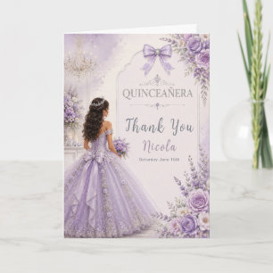 Elegant Lavender and Silver Quince Thank You Card