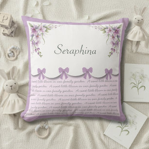 Elegant Lavender Baby Girl Purple Nursery Cushion