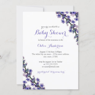 Elegant Lavender Baby Shower Shower Invitation