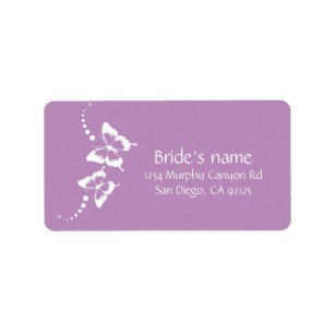 Elegant Lavender Beauty Butterfly Address Label