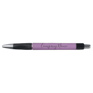 Elegant Lavender Black Script Text Company Name