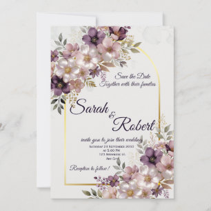 Elegant Lavender Blush Wedding Save The Date Invitation