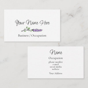 Elegant lavender botanical greenery business card