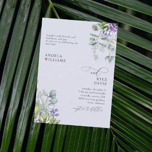 Elegant Lavender Botanical Wedding Invitation
