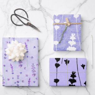 Elegant Lavender Botanical Wrapping Paper Sheet