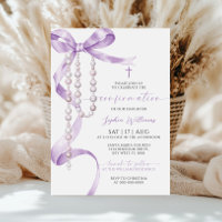 Elegant Lavender Bow & Rosary Confirmation