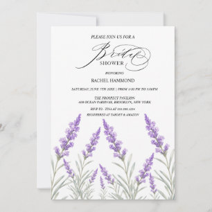 Elegant Lavender Bridal Shower Invitation Purple