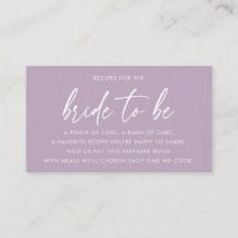 Elegant Lavender Bridal Shower Recipe Request