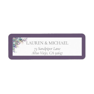 Elegant Lavender Bridal Shower Return Address Return Address Label