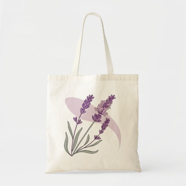 Elegant Lavender Bunch- Calm Botanical Floral Art Tote Bag (Front)