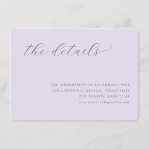 Elegant Lavender Calligraphy Enclosure Card