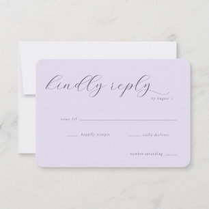 Elegant Lavender Calligraphy RSVP Card