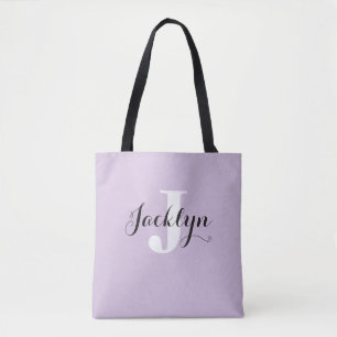 Elegant Lavender Custom Name  Tote Bag