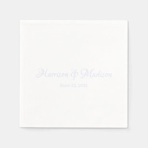 Elegant lavender Custom Script Names Date Wedding Napkin