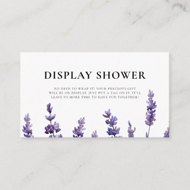 Elegant lavender Display Shower Enclosure Card (Front)