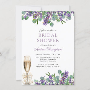 Elegant Lavender Eucalyptus Bridal Shower Invitation