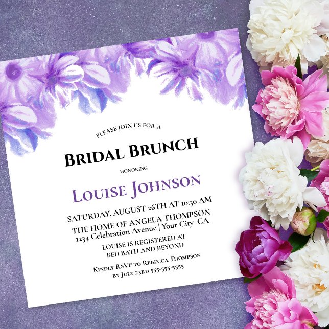 Elegant Lavender Floral Bridal Brunch Invitation (Creator Uploaded)