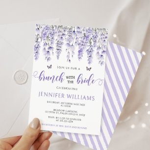 Elegant lavender floral bridal brunch shower invitation
