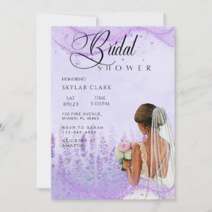 Elegant Lavender Floral Bridal Shower  Invitation