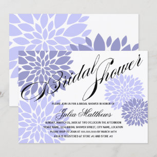 Elegant Lavender Floral Burst Script Bridal Shower Invitation