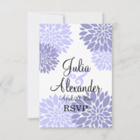 Elegant Lavender Floral Burst Wedding RSVP