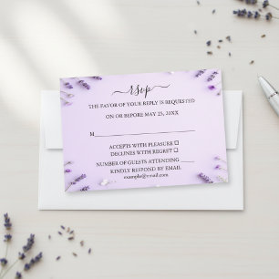Elegant Lavender Floral Garden Wedding  RSVP Card
