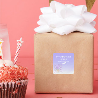 Elegant Lavender Floral Purple Summer Square Sticker