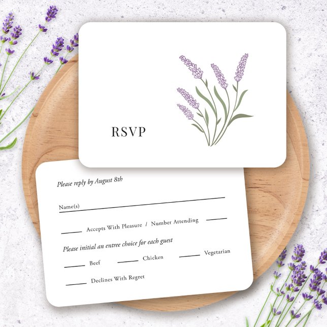 Elegant Lavender Floral RSVP Card (Elegant Lavender Floral RSVP Card by Fiesta Valley Print)