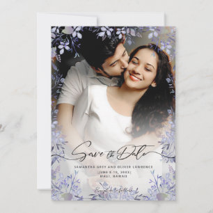 Elegant Lavender Floral Save the Date Card