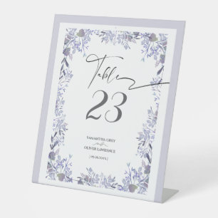 Elegant Lavender Floral Table Card Pedestal Sign