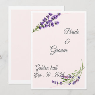 Elegant Lavender Floral Wedding Invitation
