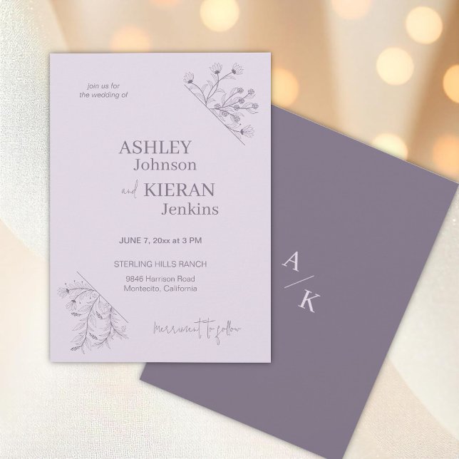 Elegant Lavender Floral Wedding Invitation (Creator Uploaded)