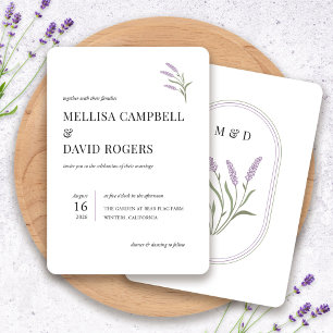 Elegant Lavender Floral Wedding Invitation