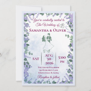 Elegant Lavender Floral Wedding Invitations