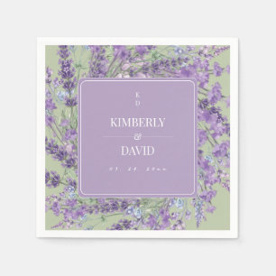 Elegant Lavender Floral Wedding Napkin