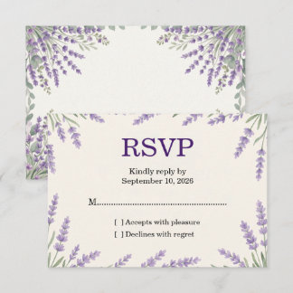 Elegant Lavender Floral Wedding RSVP Card