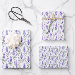 Elegant Lavender Floral Wrapping Paper Sheet