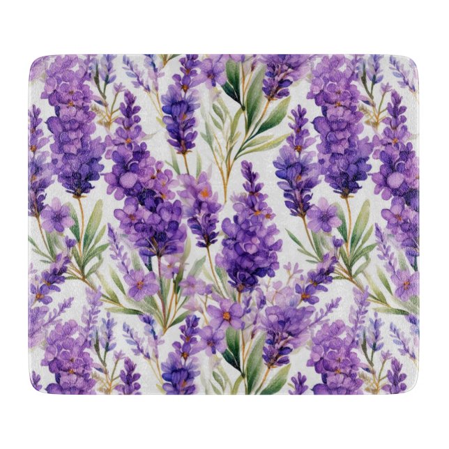 Elegant Lavender Flowers Cutting Board (Front)