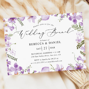 Elegant Lavender Flowers Wedding Brunch Invitation