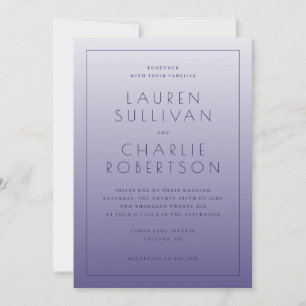 Elegant Lavender Gradient Wedding Invitation