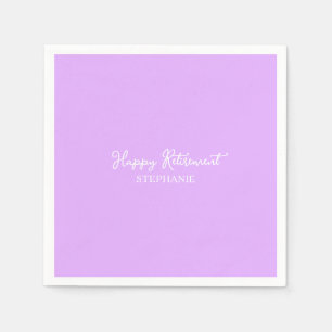 Elegant Lavender Happy Retirement Napkin
