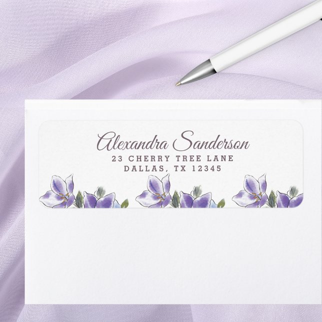Elegant Lavender Lilac Floral Return Address Label (Creator Uploaded)