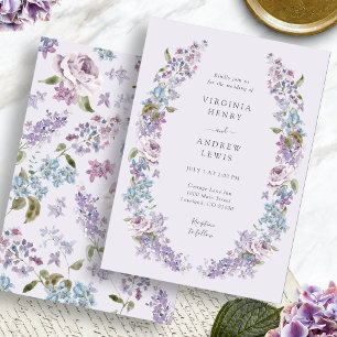 Elegant Lavender Lilac Wedding Invitation