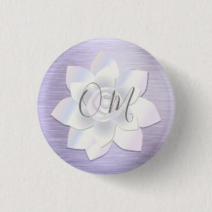 Elegant Lavender Lotus OM     3 Cm Round Badge