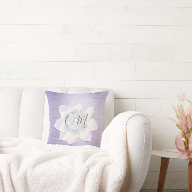 Elegant Lavender Lotus OM   Cushion (Couch)